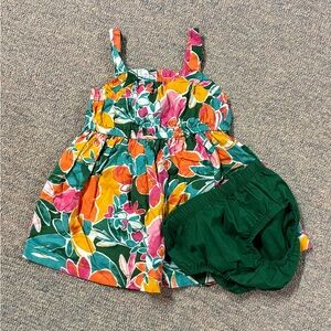 Carter's Pink and Green Floral Baby Dress